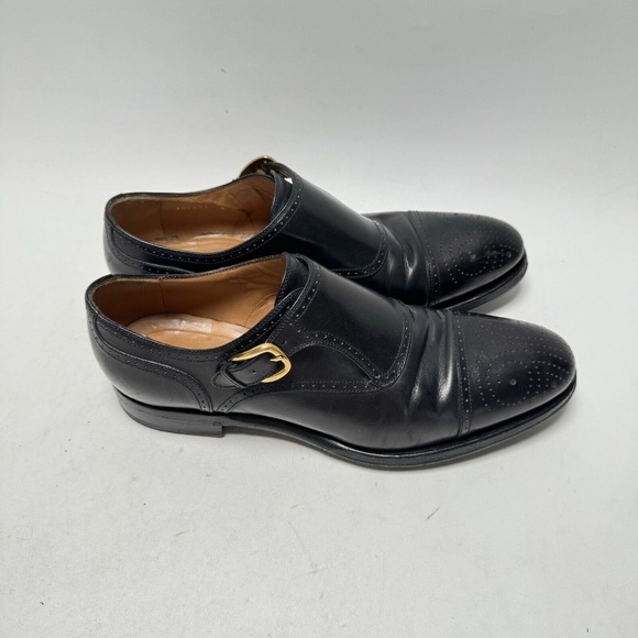 Rare - GUCCI Black Monk Strap Leather Shoes - US 8 - Excellent Condition - Picture 10 of 16